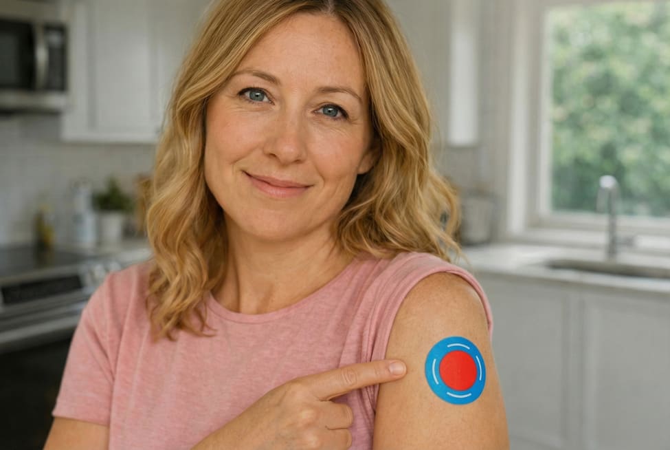 Woman holding Puriasaki patch